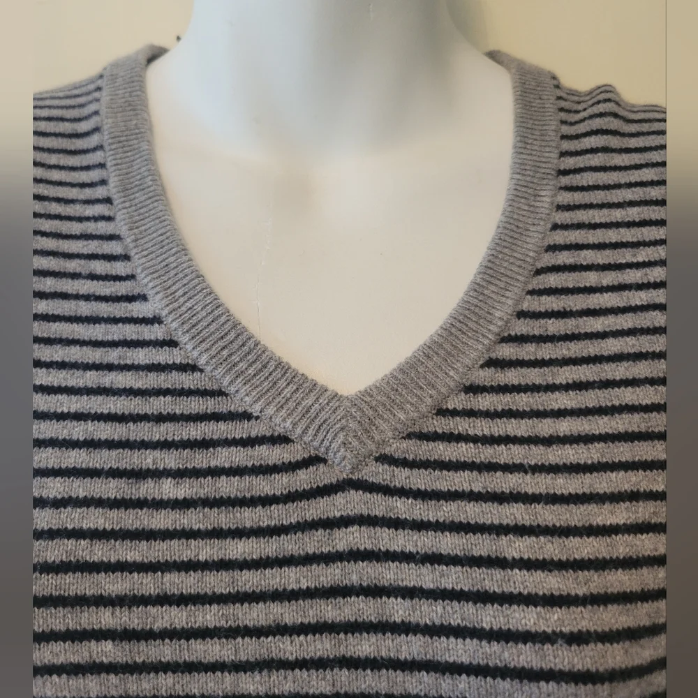 J. Crew Cotton / Cashmere Pullover Sweater Vest 90534 Striped eclectic grandpa